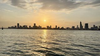 Scenic view of sea and buildings against sky during sunset,Sohag,Egypt