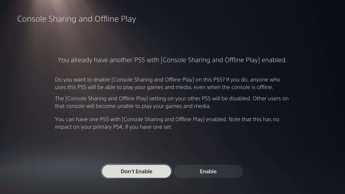 How to set primary account on PS5