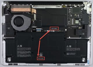 "Wayfinder markings" inside the Microsoft Surface Laptop 7