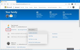 Microsoft account family settings