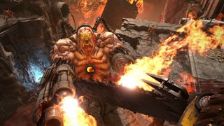 Doom Eternal Mancubus chainsaw screenshot