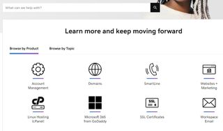 GoDaddy's online knowledge base webpage