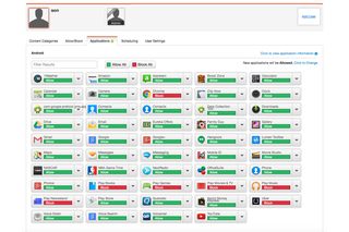 Net Nanny's app view makes it easy to quickly block and allow any app on your child's phone.