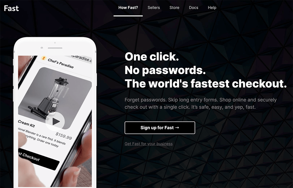 Fast homepage screenshot