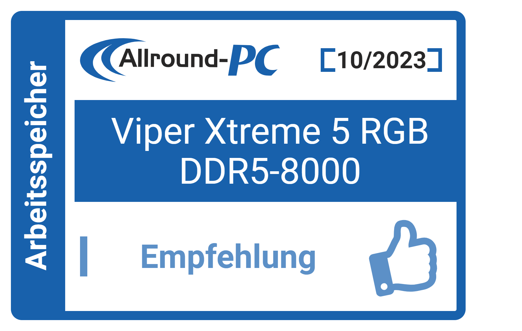 Allround-PC Empfehlung Award - Xtreme 5 | Viper Gaming