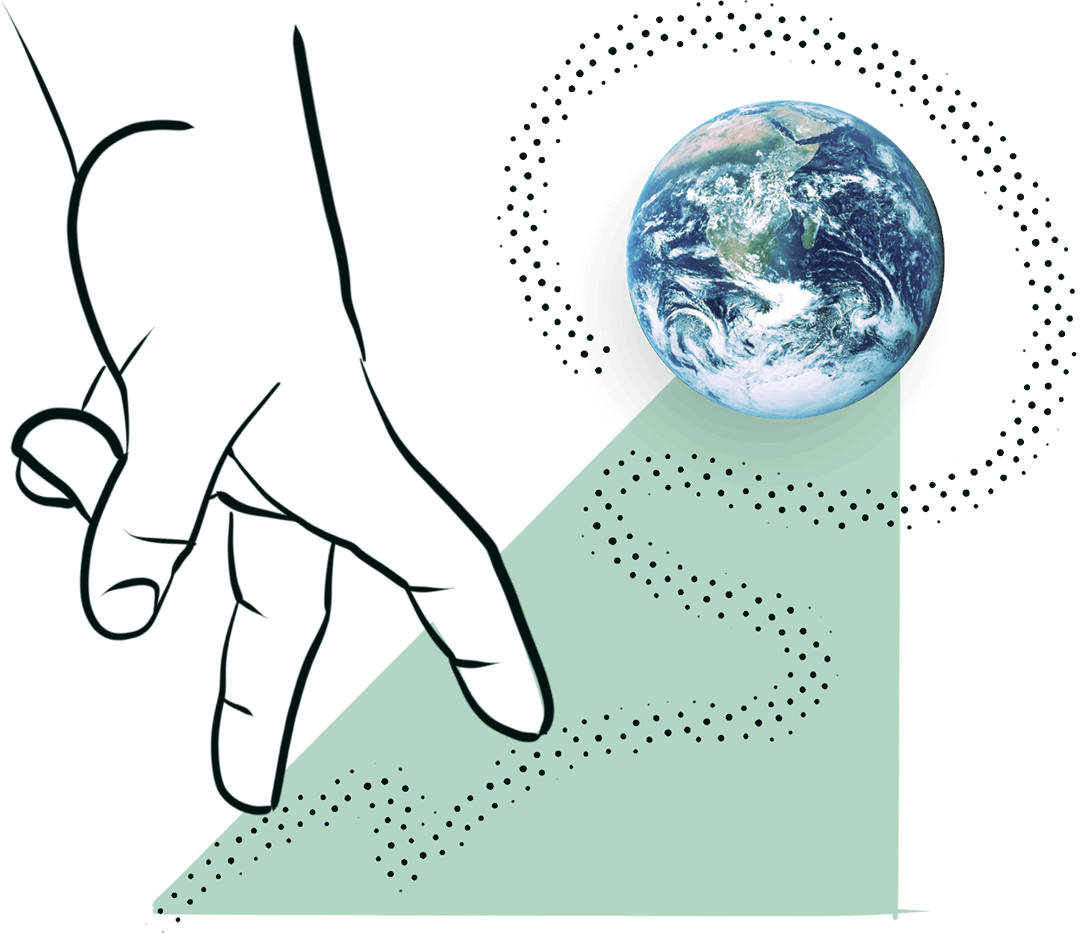 hand showing the path towards climate neutrality