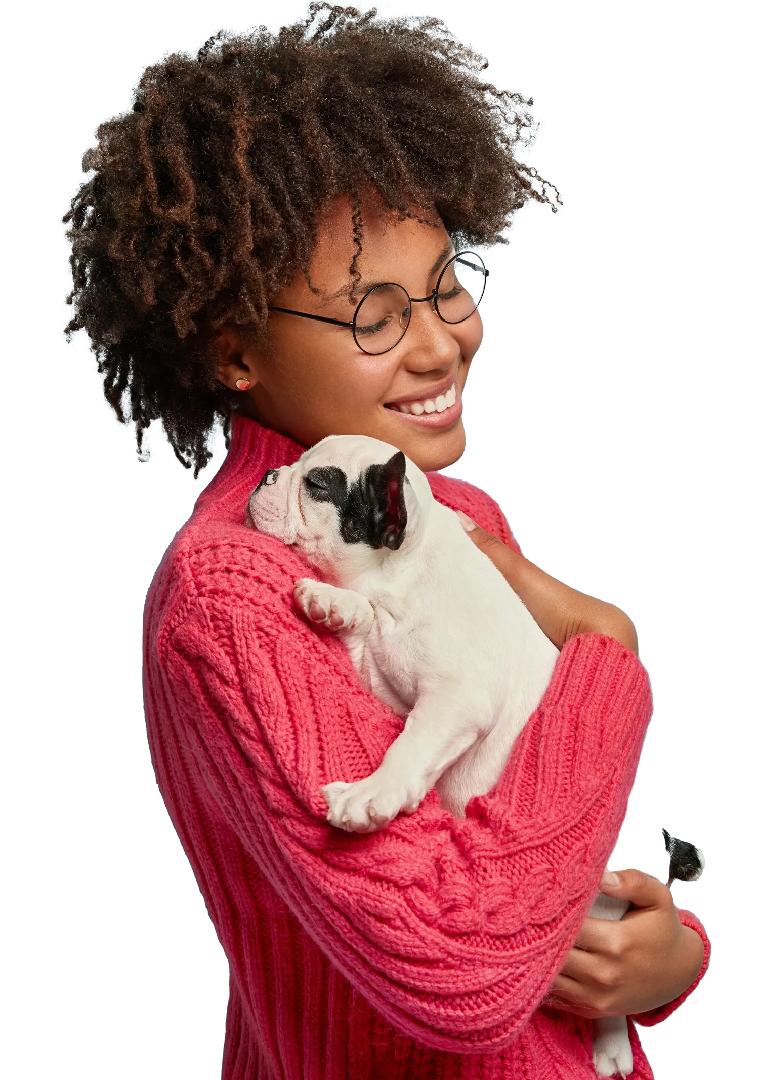 Girl with puppy