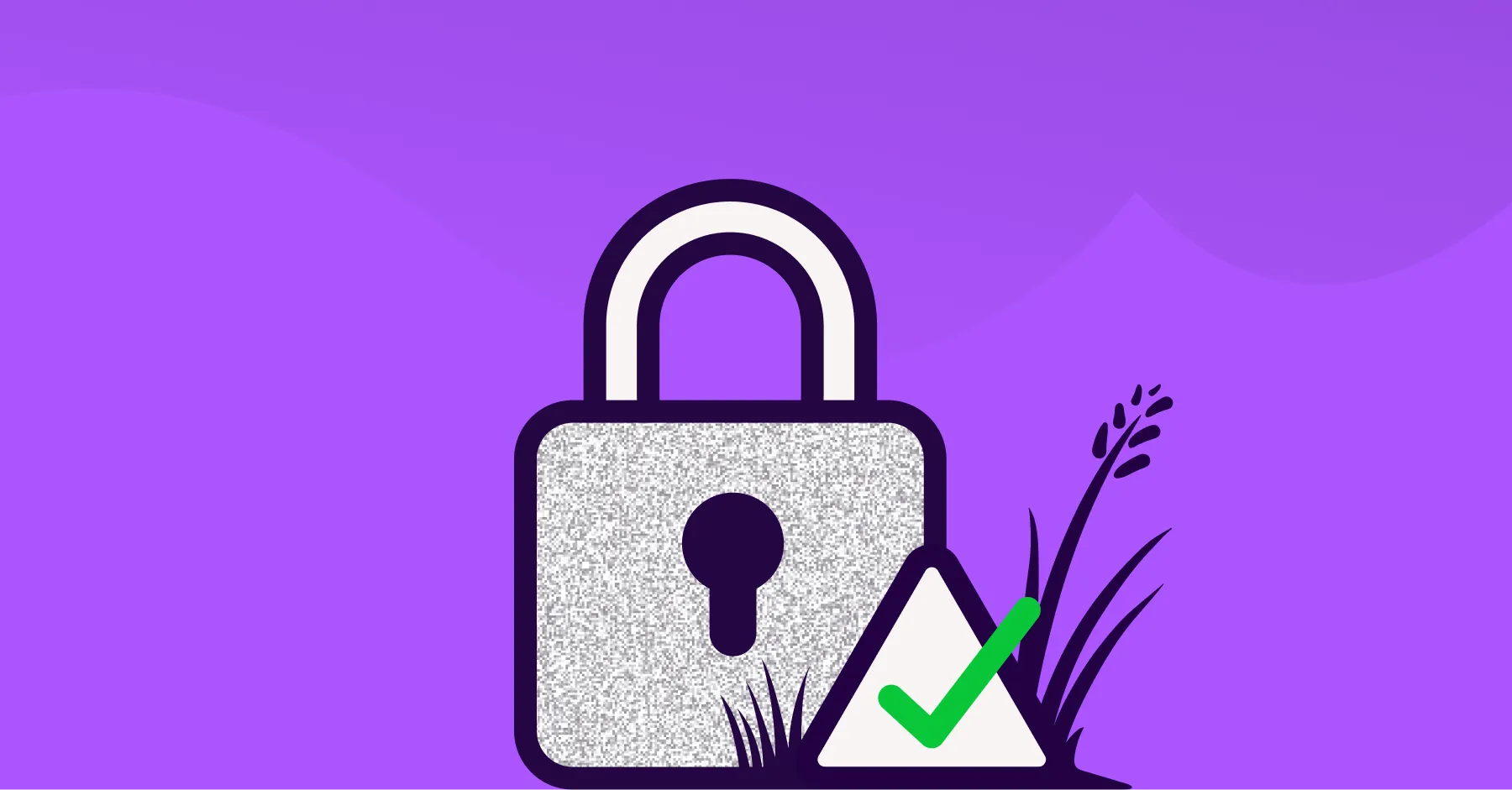 Lock on purple background