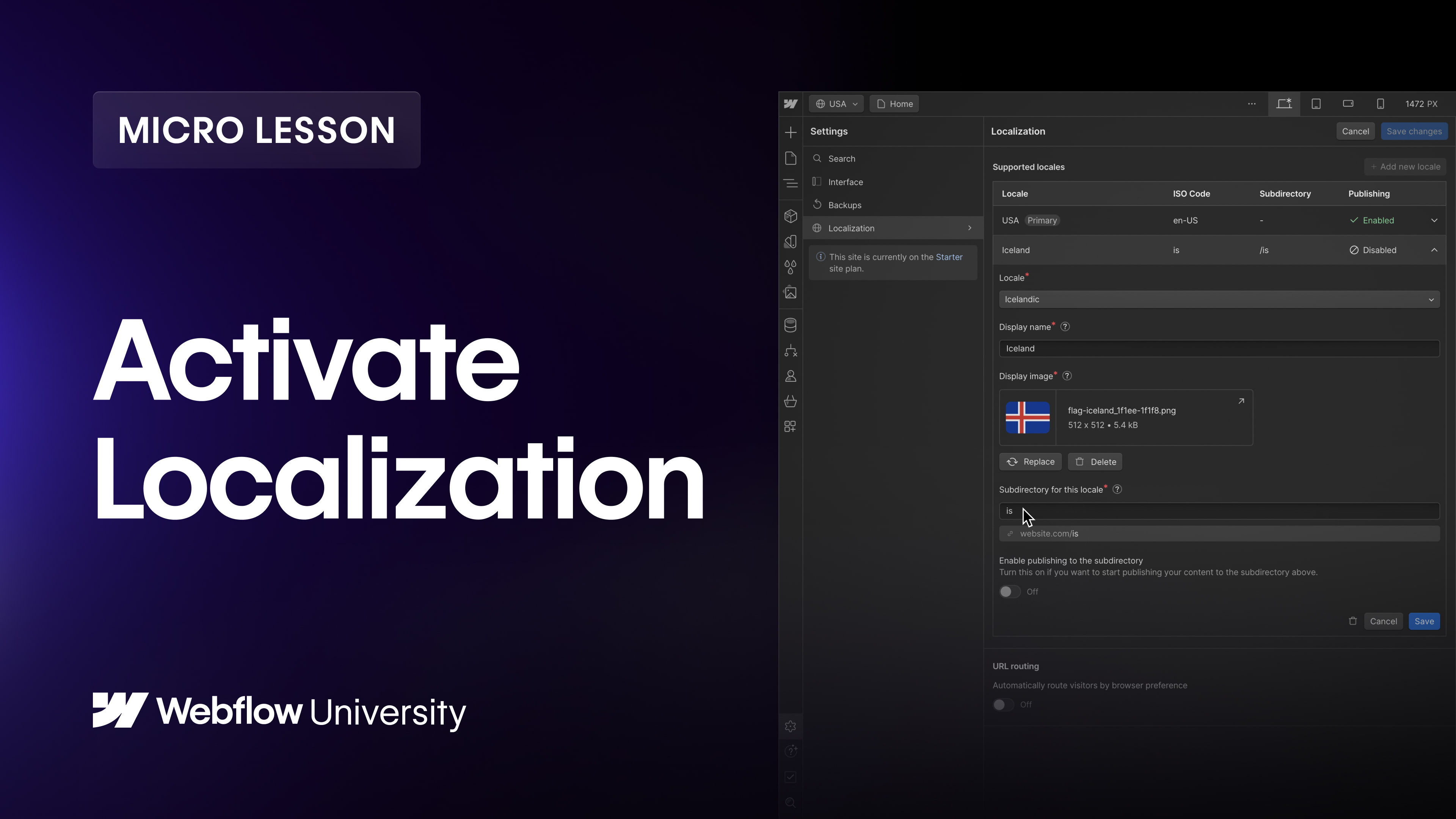 Activate your free Webflow Localization trial