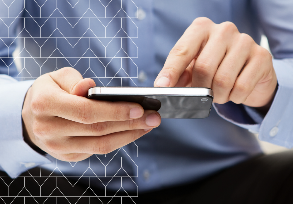 Closeup of someone working on a phone