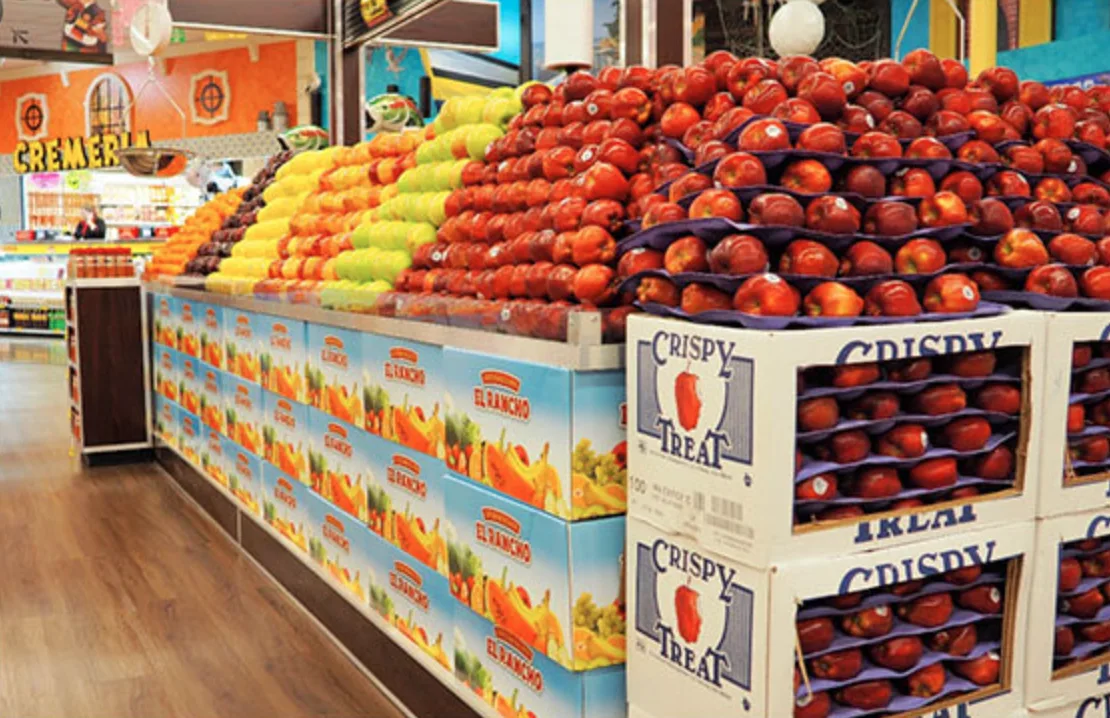 Produce section of a grocery store