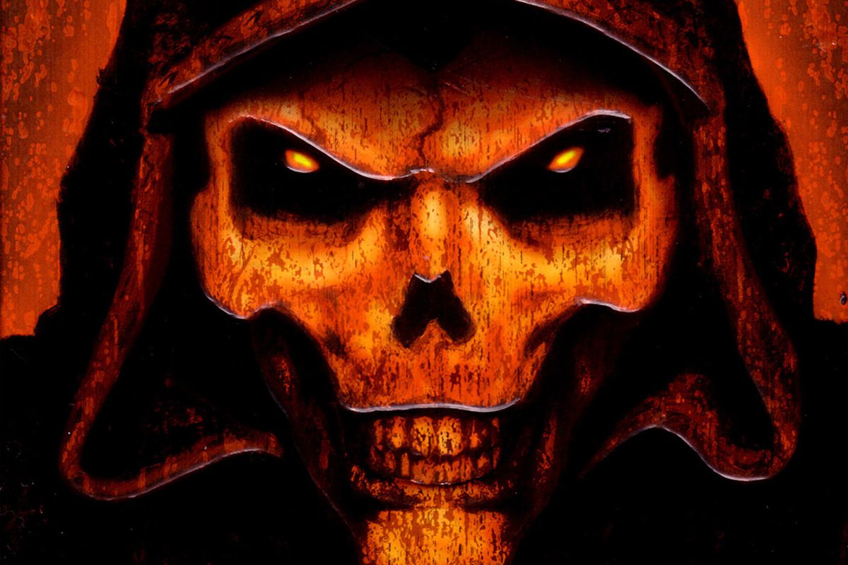 The skull logo for Diablo 2