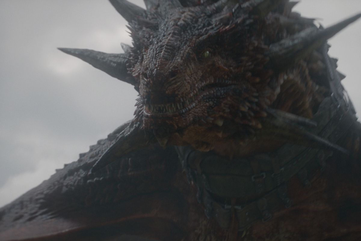 A close-up of a dragon on House of the Dragon
