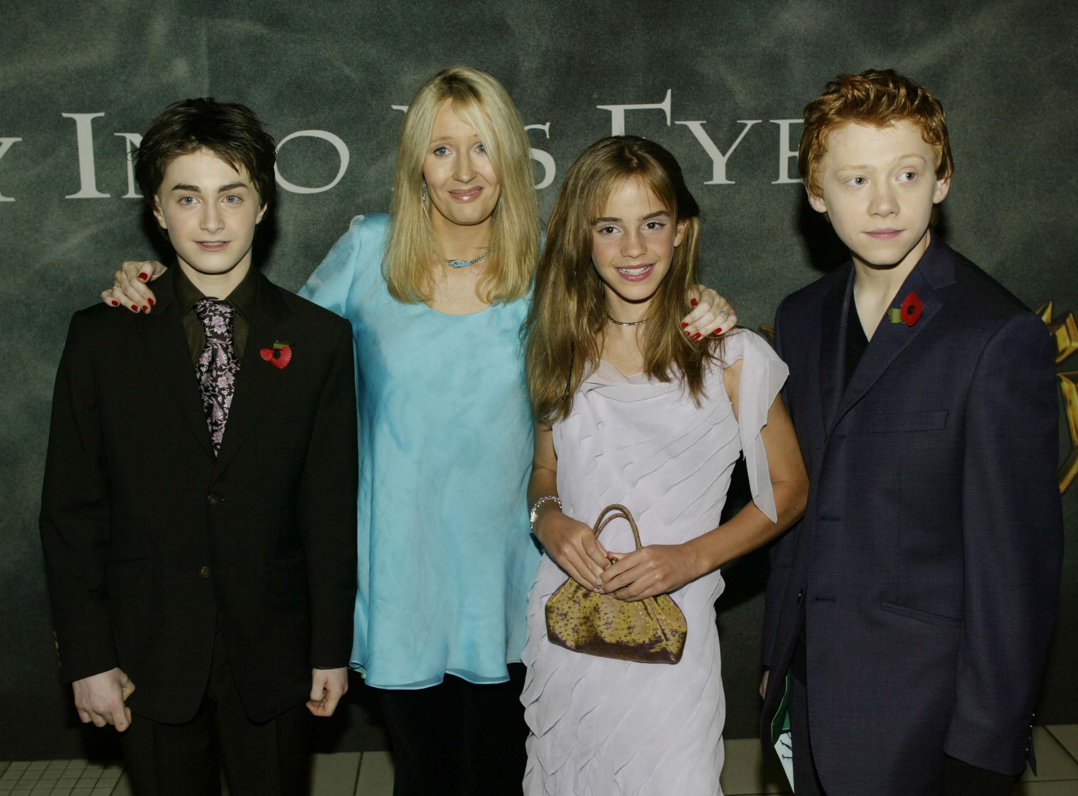 J.K Rowling and cast of ‘Chamber of Secrets’