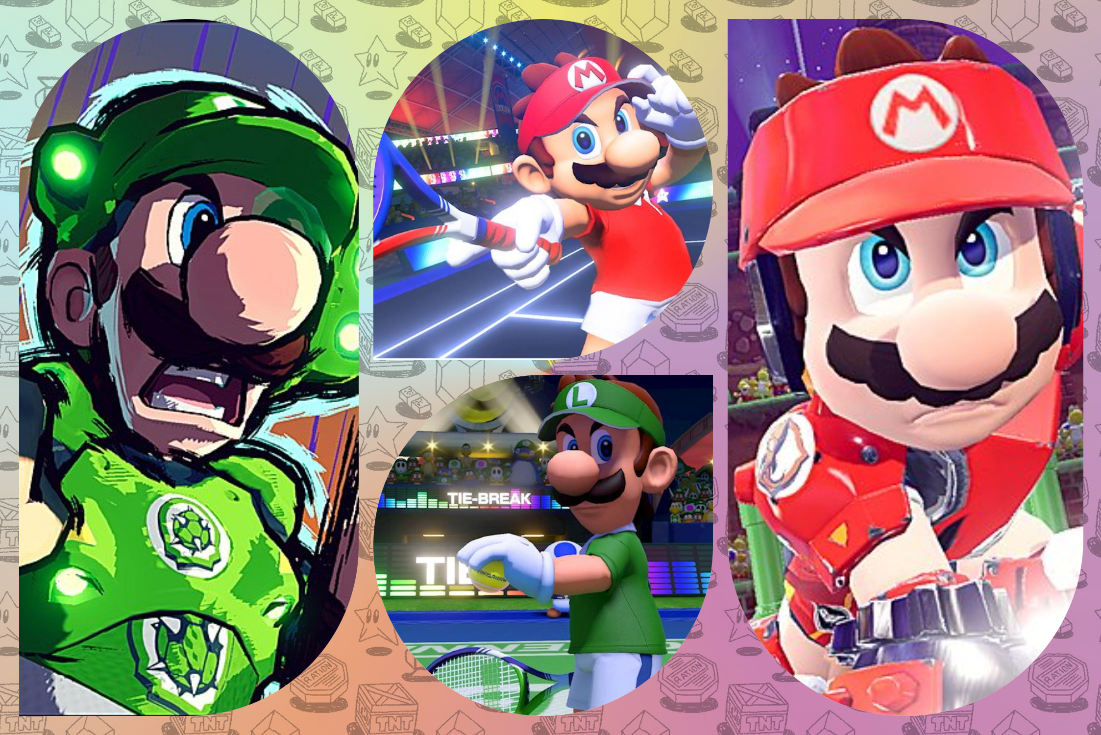 Mario vs. Luigi in tennis and soccer