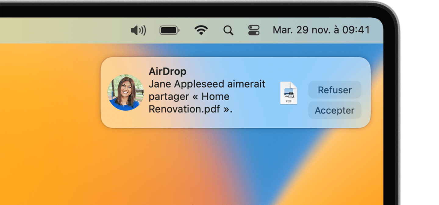 Notification AirDrop