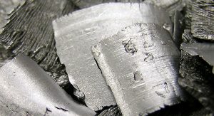 Hafnium metal is a silver color