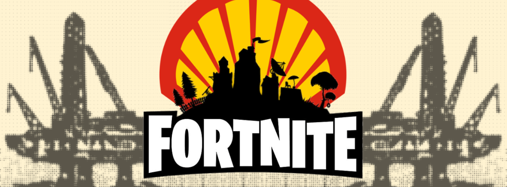 Shell and Fortnite logos combined 
