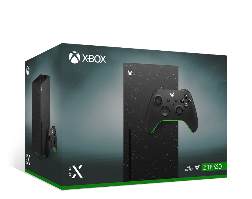 Xbox Series X – 2 TB Galaxy Black Special Edition with Xbox Wireless Controller - Galaxy Black Special Edition box