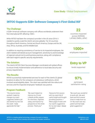 INTOO Outplacement Global Case Study - Tech Company in 22 Countries