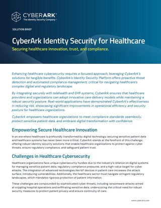 CyberArk Identity Security Solutions for Healthcare