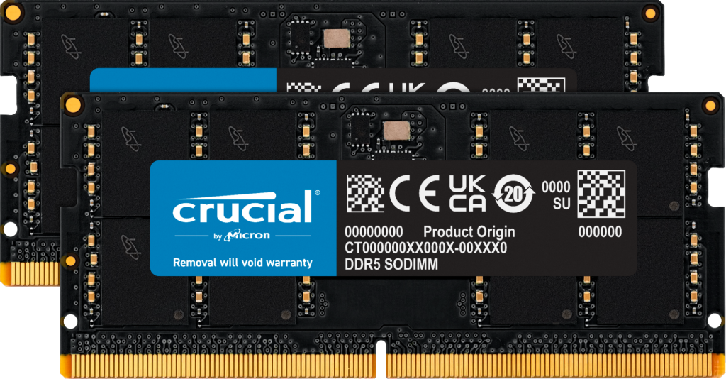 Crucial 64GB Kit (32GBx2) DDR5-4800 SODIMM- view 1