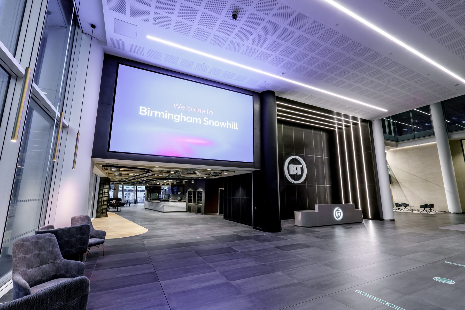 The BT reception area at Three Snowhill