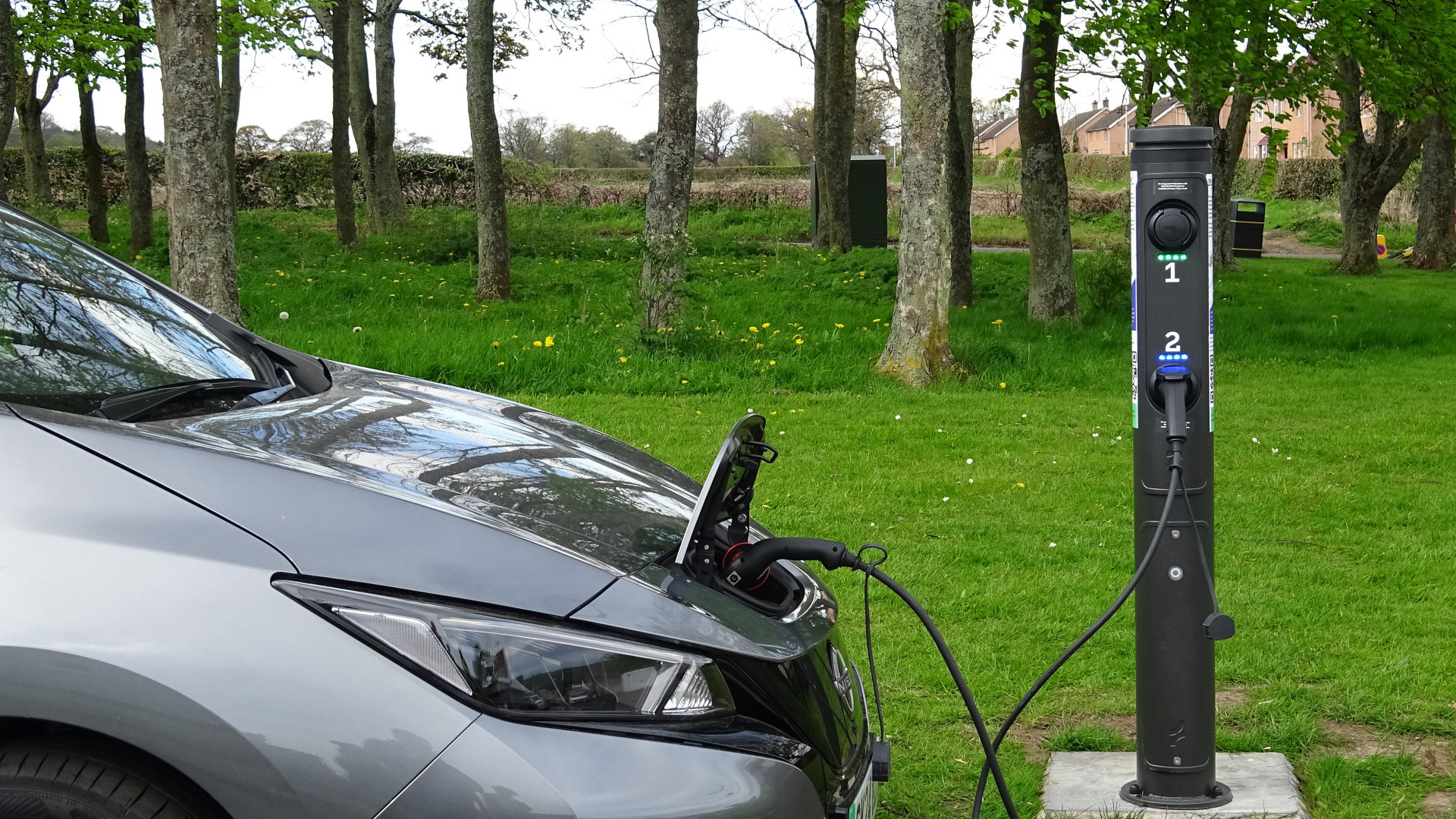 EV charger and car in East Lothian