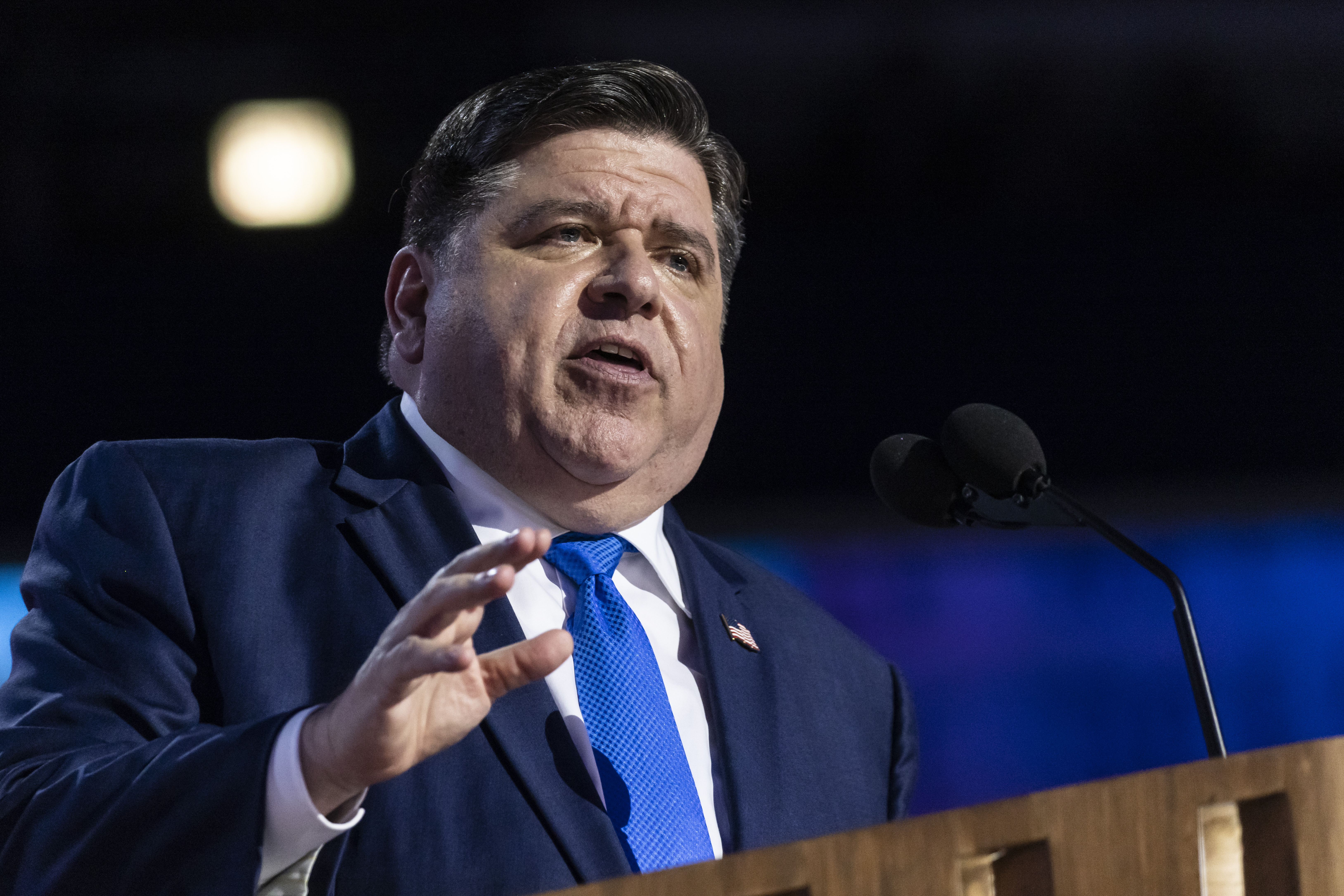 Businesses need more workers, "but the anti-freedom, anti-family policies of MAGA Republicans are driving workers away," Gov. JB Pritzker said at the DNC, according to a transcript of his prepared remarks. 