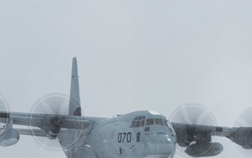 U.S. Marines with Marine Aerial Refueler Transport Squadron (VMGR) 252 depart Norway after Exercise Nordic Response 24