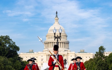 The 3d U.S. Infantry Fife and Drum Corps and U.S. Army Drill team perform in support of the 2024 US Capitol Summer Concert Series at the United States Capitol, June 25, 2024. (U.S. Army photo by Sgt. Oscar Toscano)