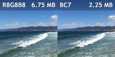 Texture compression comparison between two images