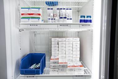 Medications stored in a fridge