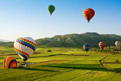 Hot air balloons fly over Cappadocia is known around the world as one of the best places to fly with hot air balloons, Goreme, Cappadocia, Turkey. 