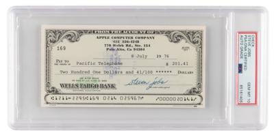 Lot #3079 Steve Jobs Signed 'Apple Computer Company' Check to Pacific Telephone (July 8, 1976) - PSA GEM MT 10 - Image 1