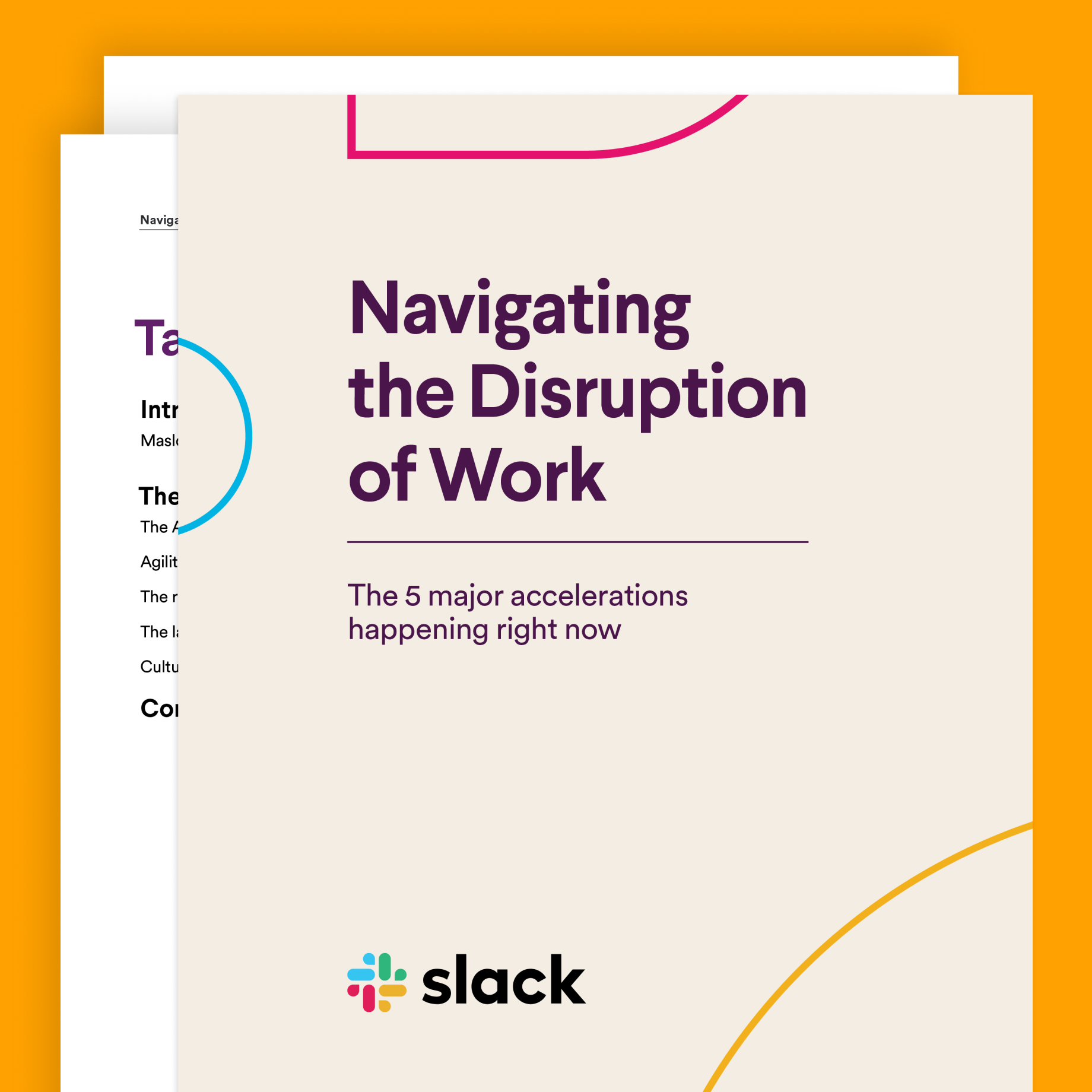 Cover of the Navigating the Disruption of Work guide by Slack