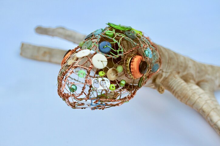 Hybrid creature made from found objects