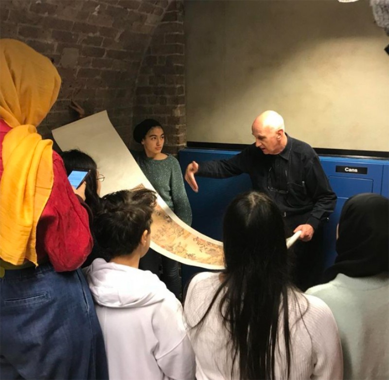 Professor Craig Clunas's handling session with Art History Link-Up students at the British Museum