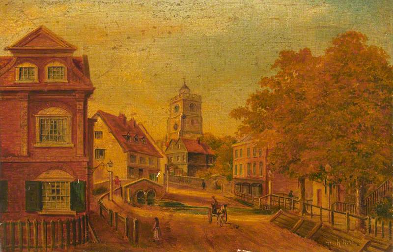 View of Church Street, Hackney, Looking North from Houses to the South of Hackney Brook, 1725