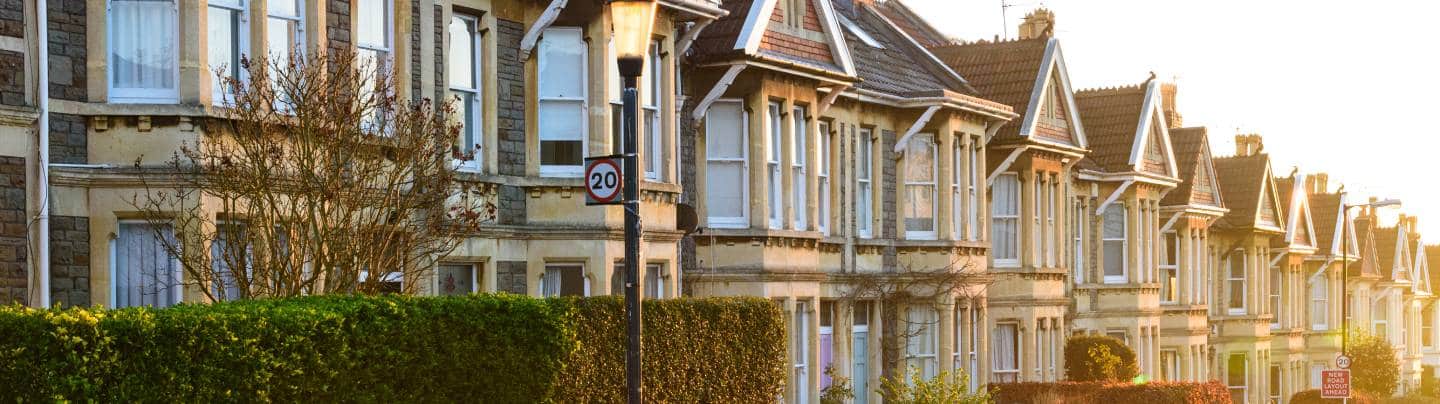 row of terrace houses on uk street