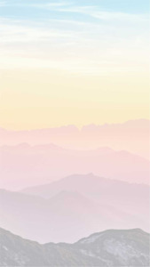 Gentle dawn breaks bathing tranquil layered mountain terrain in soft pastel hues | App Background Maker