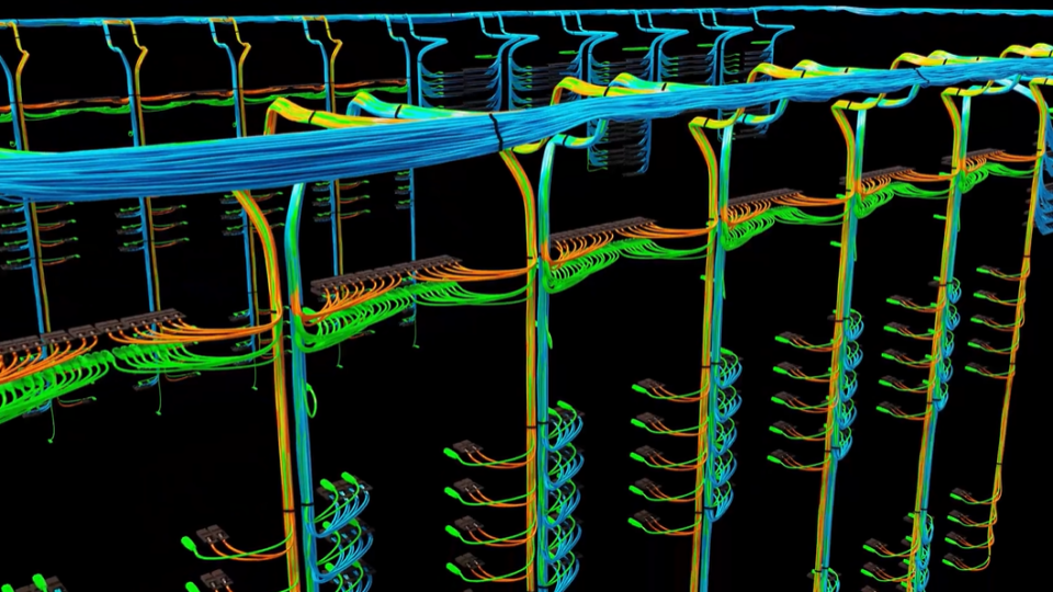 Decorative image of networking switches.