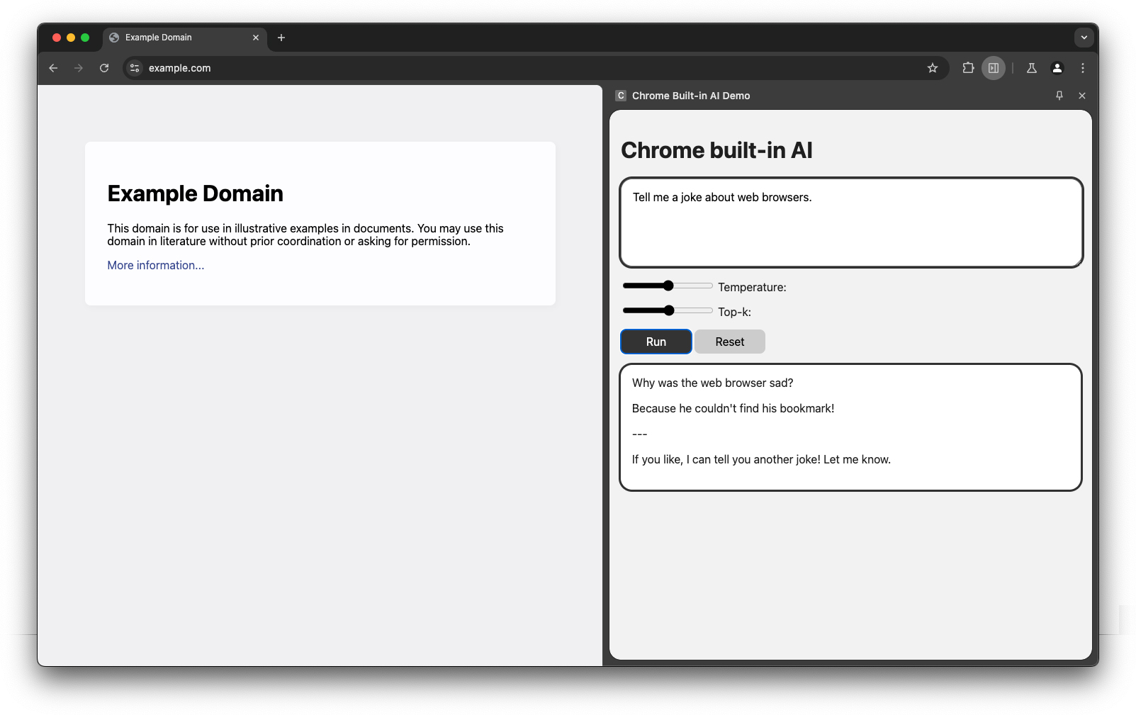 প্রম্পট API-এর জন্য ডেমো ইন্টারফেস