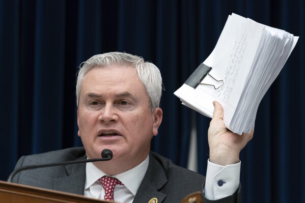 House Oversight and Accountability Committee Chairman Rep. James Comer, R-Ky., speaks during the House Oversight and Accountability Committee hearing on Capitol Hill in Washington, Wednesday, March 20, 2024. (AP Photo/Jose Luis Magana)