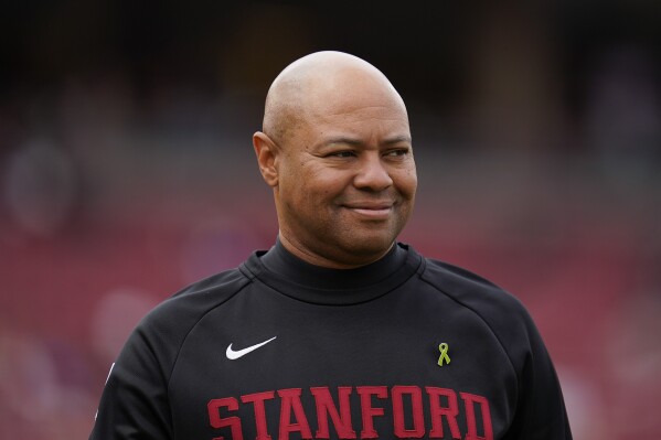 FILE - Stanford head coach David Shaw walks on the field before an NCAA college football game against Washington State in Stanford, Calif., Saturday, Nov. 5, 2022. Shaw is returning to the NFL as a senior personnel executive with the Denver Broncos, Thursday, June 20, 2024. (AP Photo/Godofredo A. Vásquez, File)
