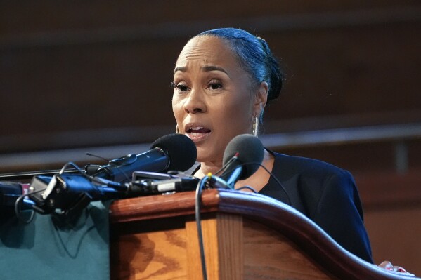 Fulton County district attorney Fani Willis speaks at Turner Chapel AME church Thursday, June 13, 2024, in Marietta, Ga. (AP Photo/John Bazemore)