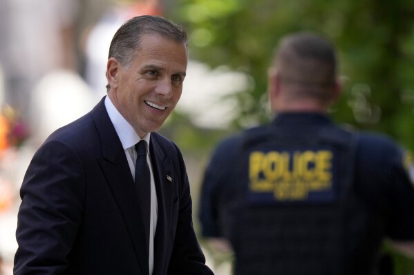 Hunter Biden arrives for a court appearance, Friday, May 24, 2024, in Wilmington, Del. (AP Photo/Matt Rourke)