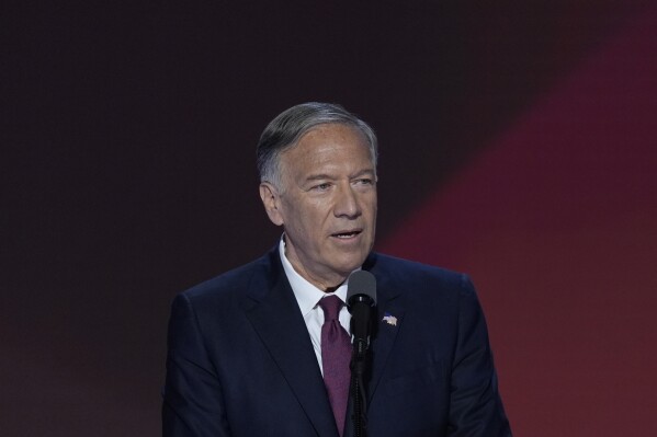 Former Sec. of State Mike Pompeo speaks during the Republican National Convention on Thursday, July 18, 2024, in Milwaukee. (AP Photo/J. Scott Applewhite)