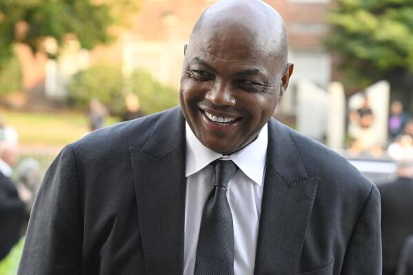 FILE - Charles Barkley arrives for the Basketball Hall of Fame enshrinement ceremonies in Springfield, Mass, Saturday, Sept. 10, 2022. (AP Photo/Jessica Hill, File)