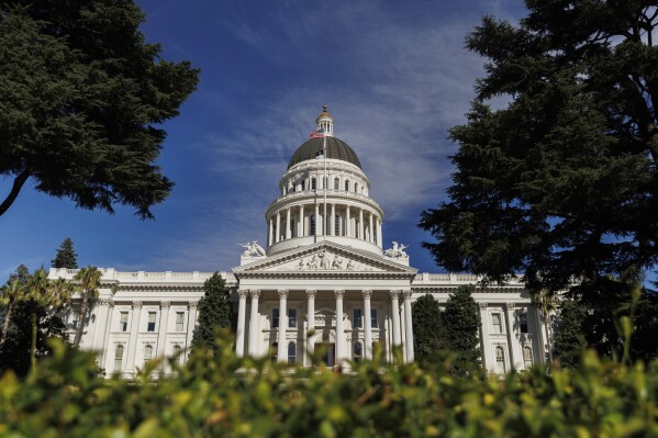 FILE - The dome is photographed at the California State Capitol on Monday, Aug. 5, 2024, in Sacramento, Calif. (AP Photo/Juliana Yamada, File)